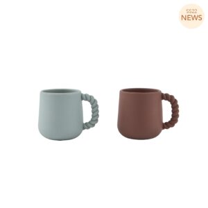OYOY Mugg 2-pack Mellow Silikon Choco/Pale Mint
