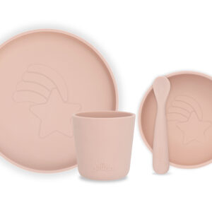 Jollein Silikonmatset (4 delar) pale pink