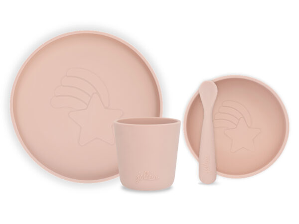 Jollein Silikonmatset (4 delar) pale pink